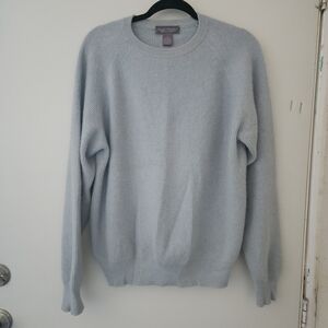 Daniel Cremieux Baby Blue 100% Cashmere Chunky Knit Pullover Sweater, Medium